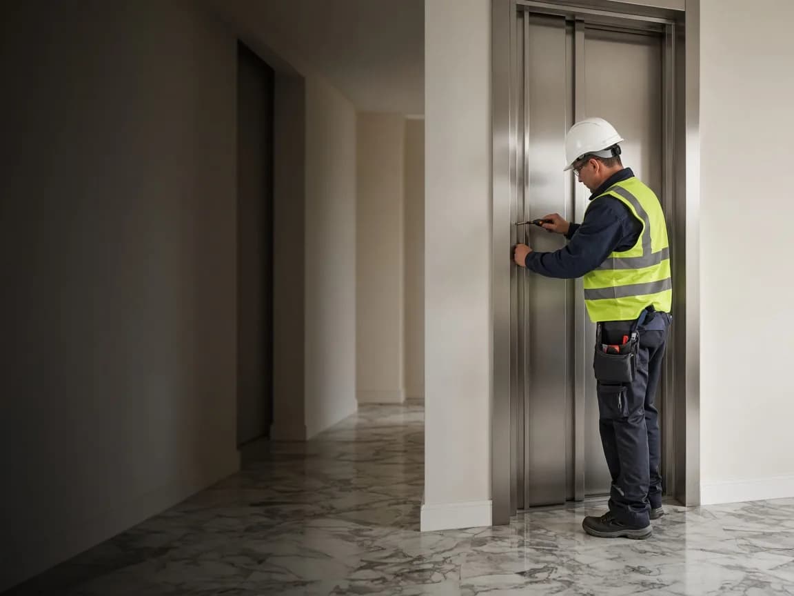 Modernizacija lifta u zgradi — dekorativna pozadina